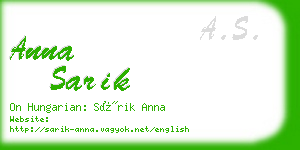 anna sarik business card